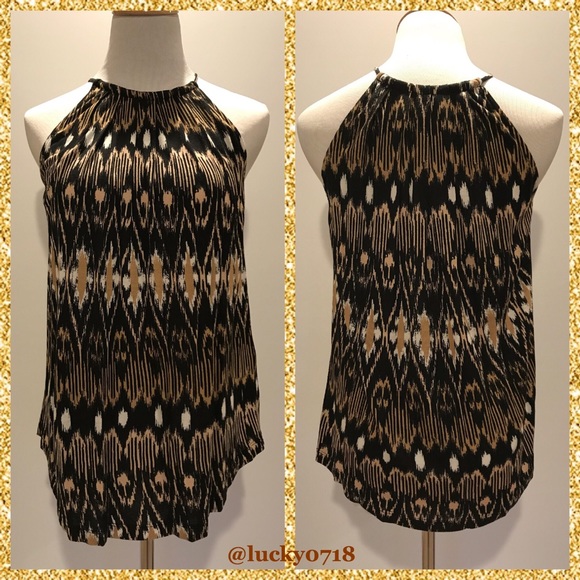 Joie Tops - Joie Aztec Print Halter Top Black/Tan/White Sz XS